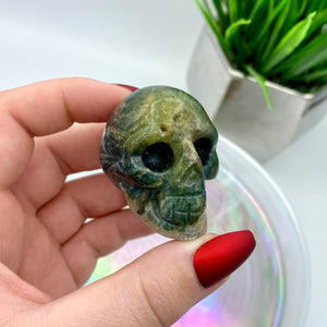 Moss Agate Skull #1