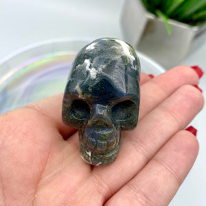 Moss Agate Skull #3