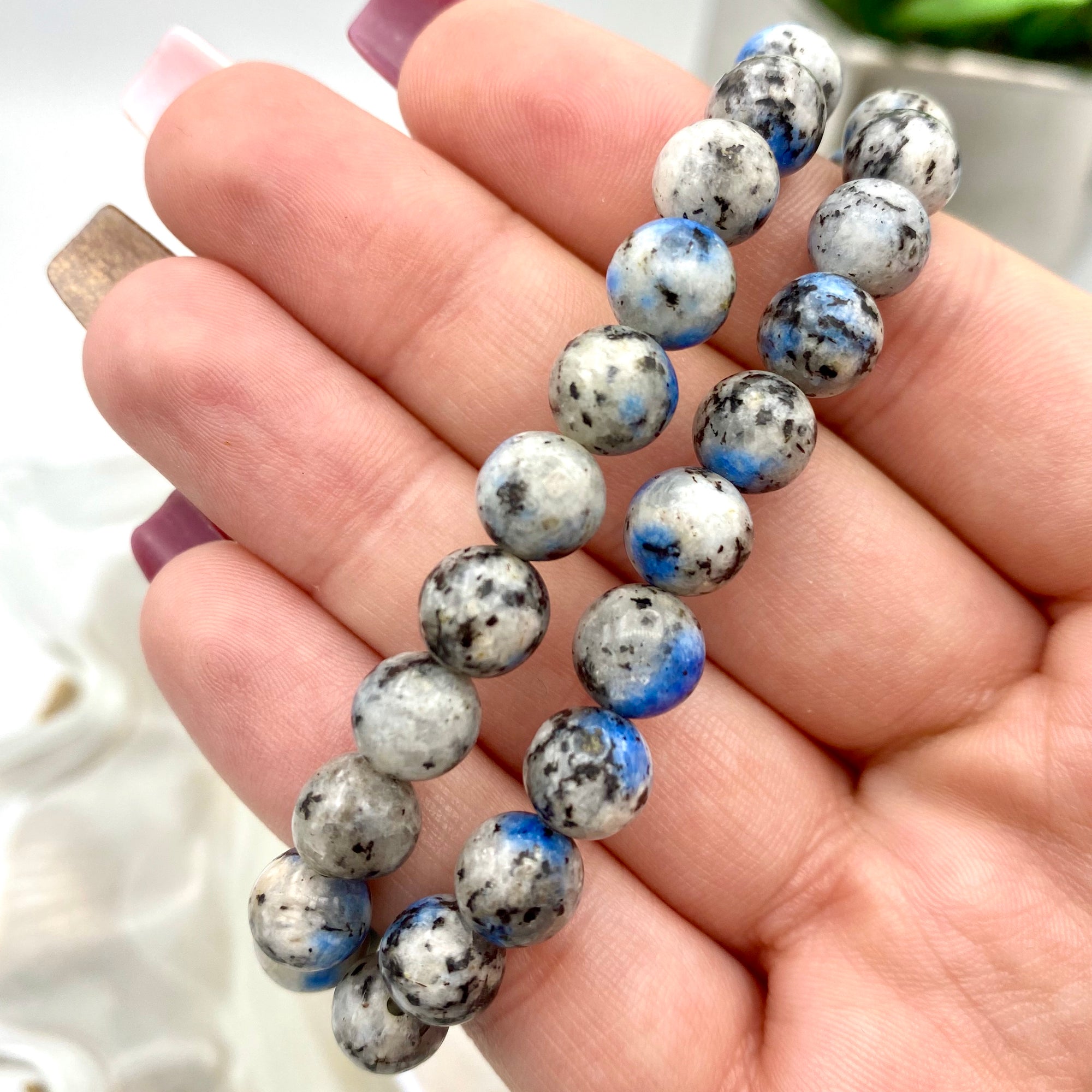 K2 (Azurite in Granite) Bracelet - 8mm