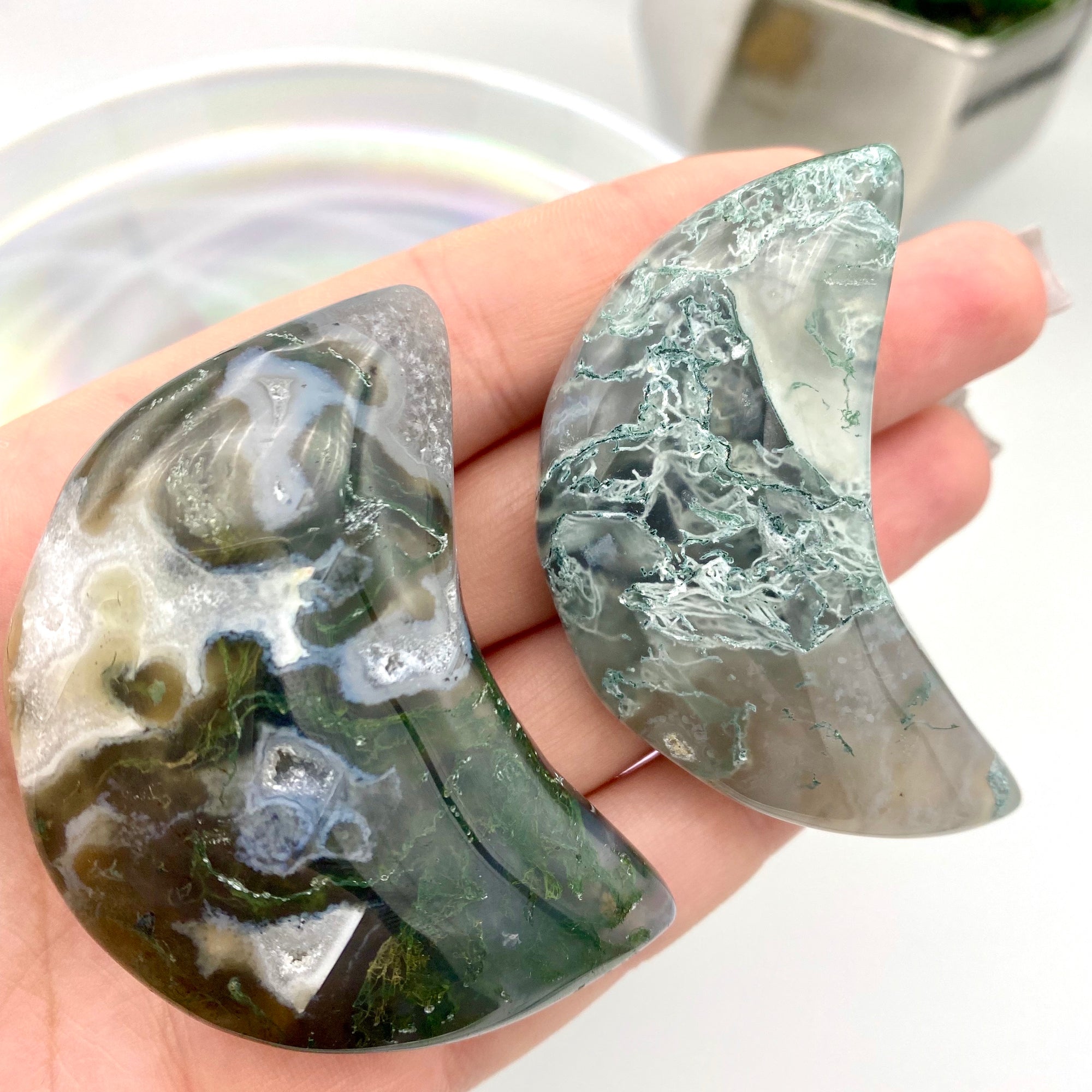 Moss Agate Moons