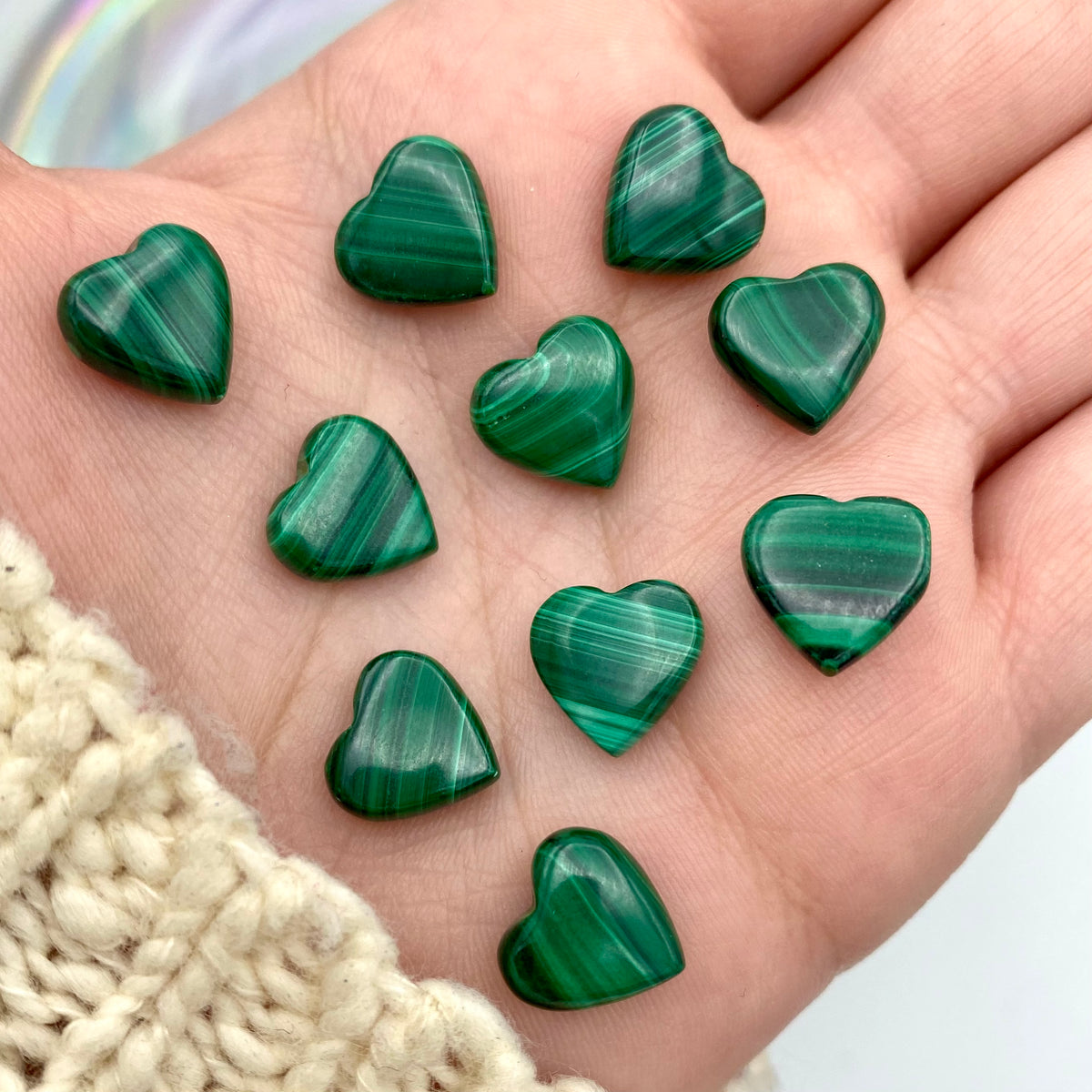 Malachite Mini Hearts