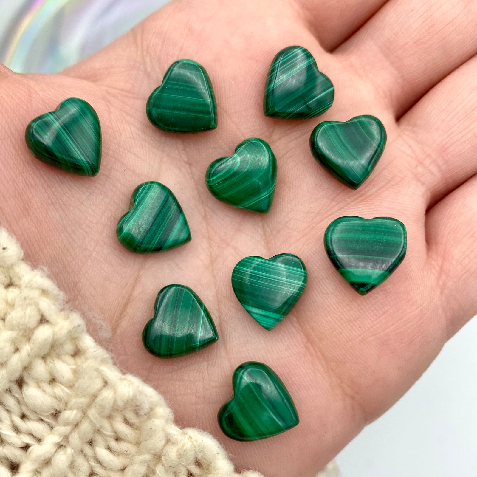 Malachite Mini Hearts