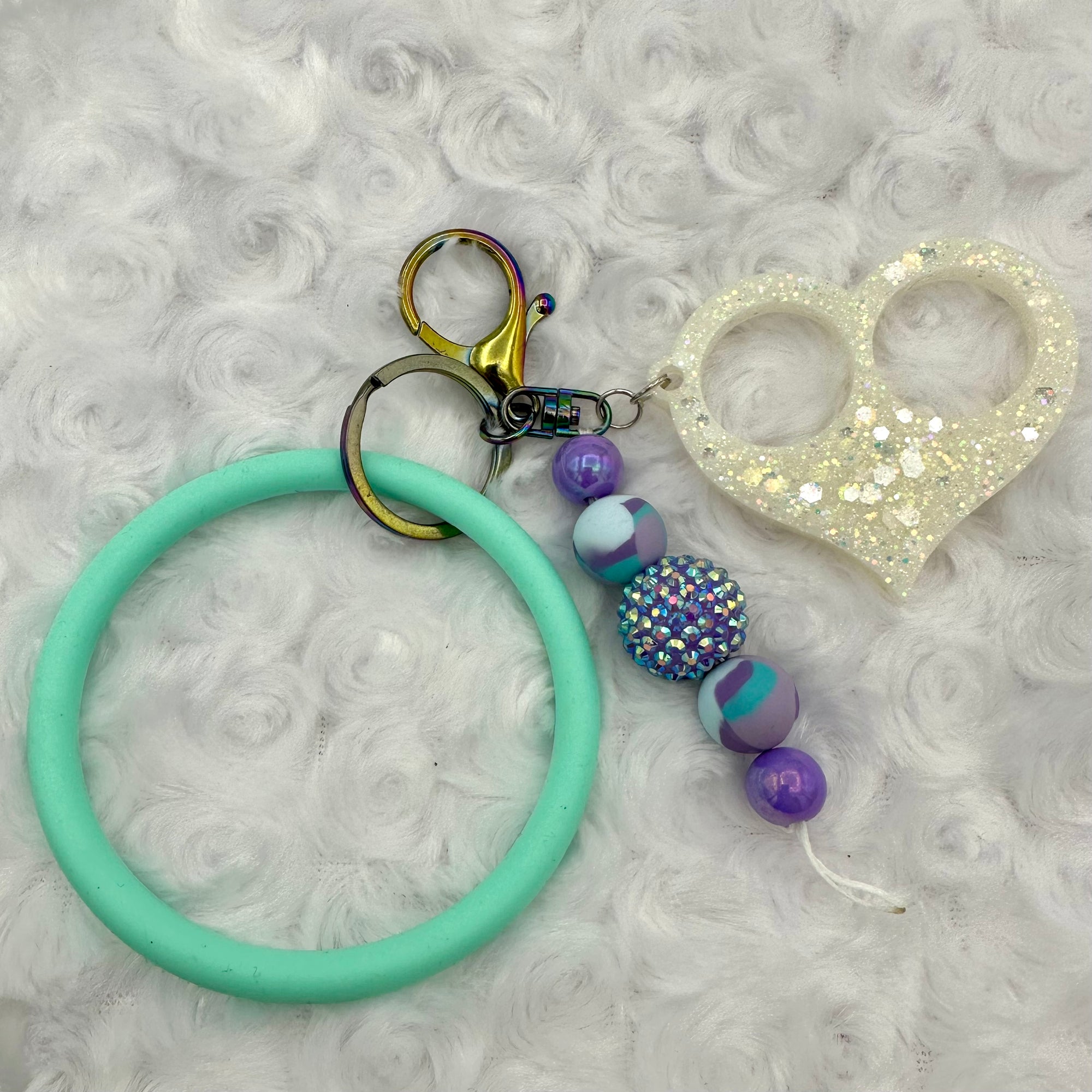 Self Defense Keychain - "White/Purple Heart"