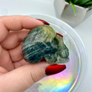 Moss Agate Skull #1