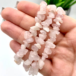 Rose Quartz Chip Bracelets w/ Clasp