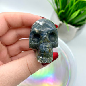 Moss Agate Skull #3