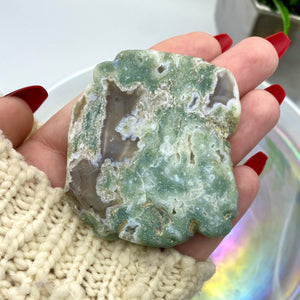 Green Flower Agate Slab