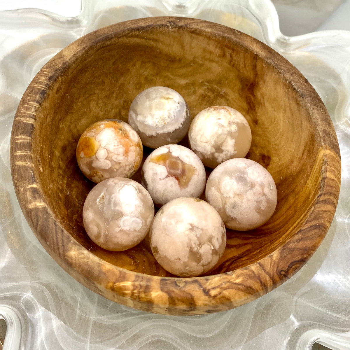 Flower Agate Spheres
