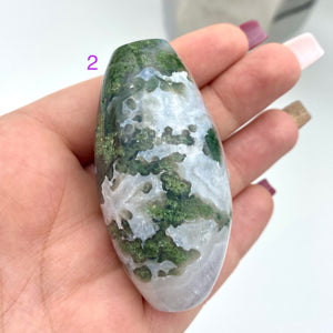 Moss Agate Palm Stones