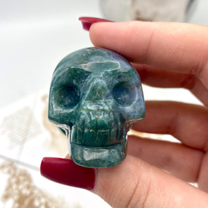 Moss Agate Skull #4