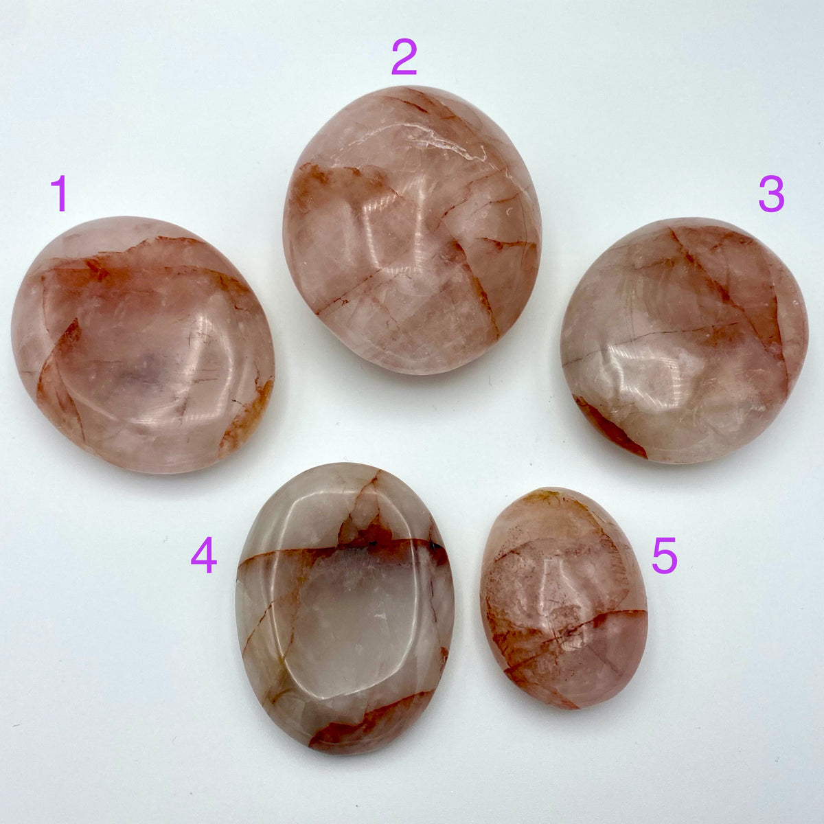 Fire Quartz / Hematoid Quartz Palm Stones