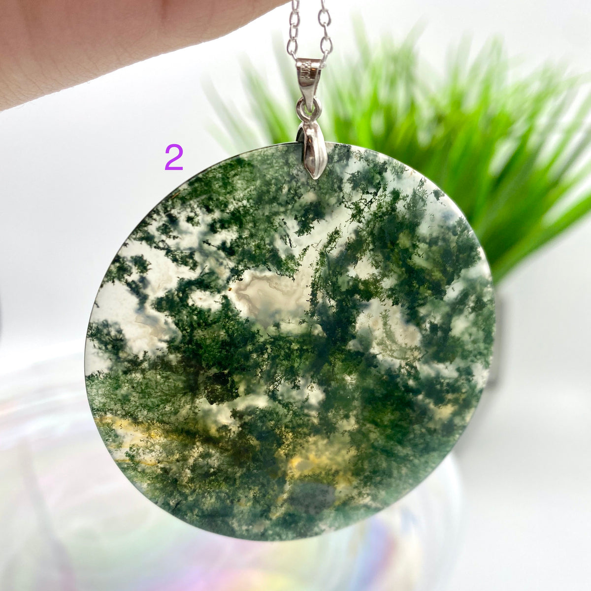 Moss Agate Large Round Necklace
