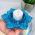 LOTUS CANDLE HOLDER / TRINKET DISH - BLUE