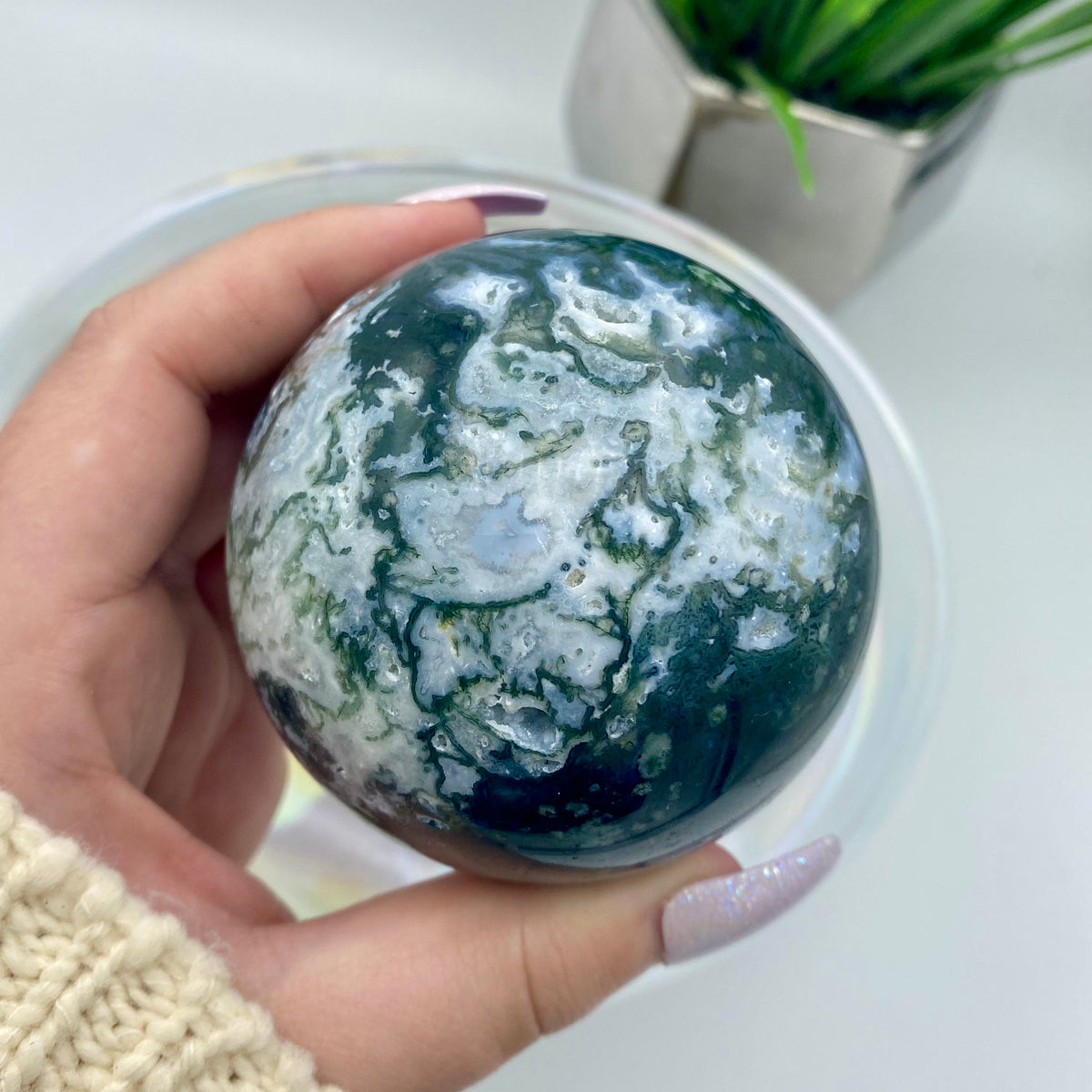 Moss Agate Sphere #3