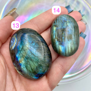 Labradorite Palm Stones - Super Flashy!