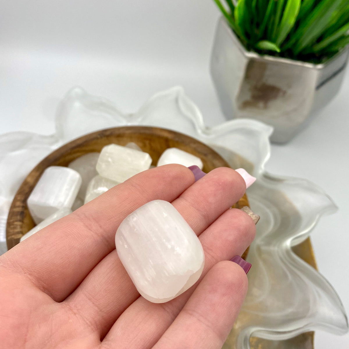 Satin Spar / Selenite Tumbles