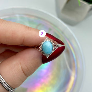 Larimar Adjustable Rings