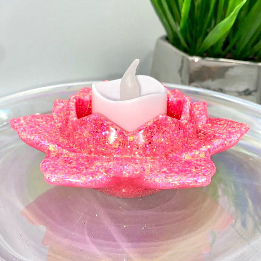 LOTUS CANDLE HOLDER / TRINKET DISH - PINK