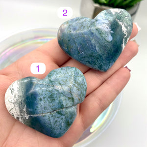 Moss Agate Hearts