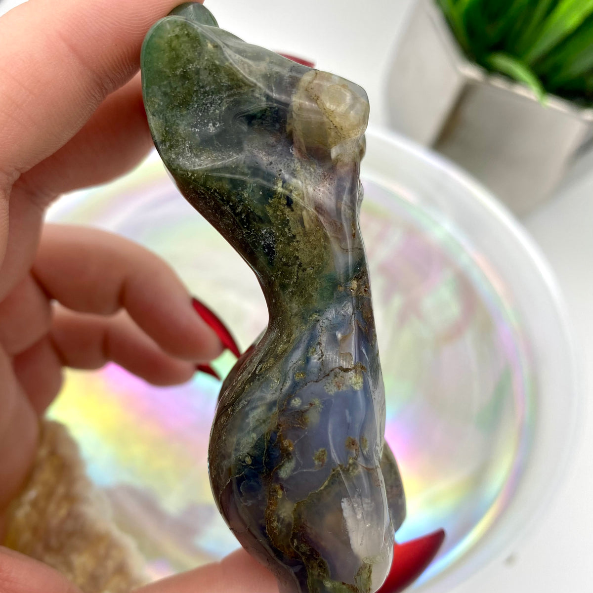 Moss Agate Goddess Body #5 - Non-standing