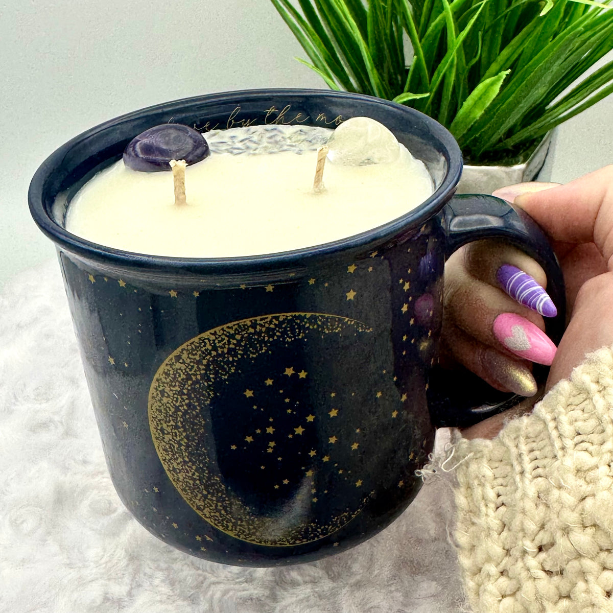 "Love by the Moon" COFFEE MUG Crystal CANDLE