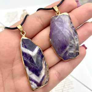 Chevron Amethyst Necklace