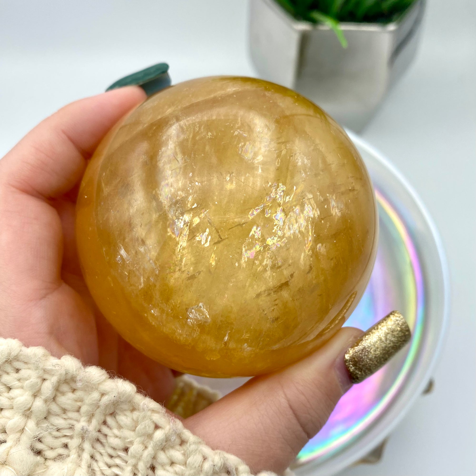 Honey Calcite Sphere #1