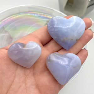 Blue Chalcedony Hearts