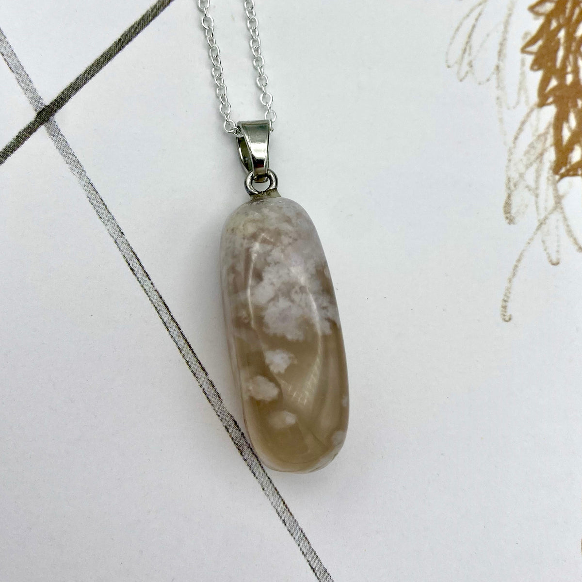Flower Agate Necklace - Small