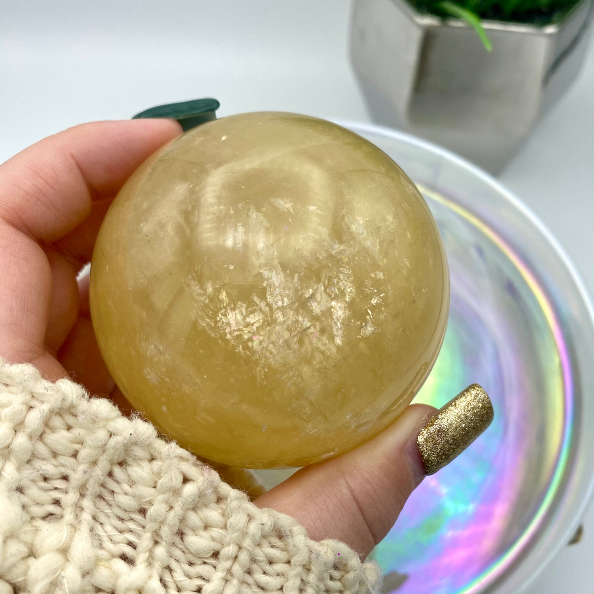 Honey Calcite Sphere #2
