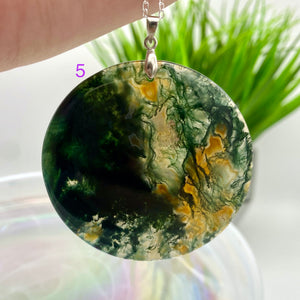 Moss Agate Large Round Necklace