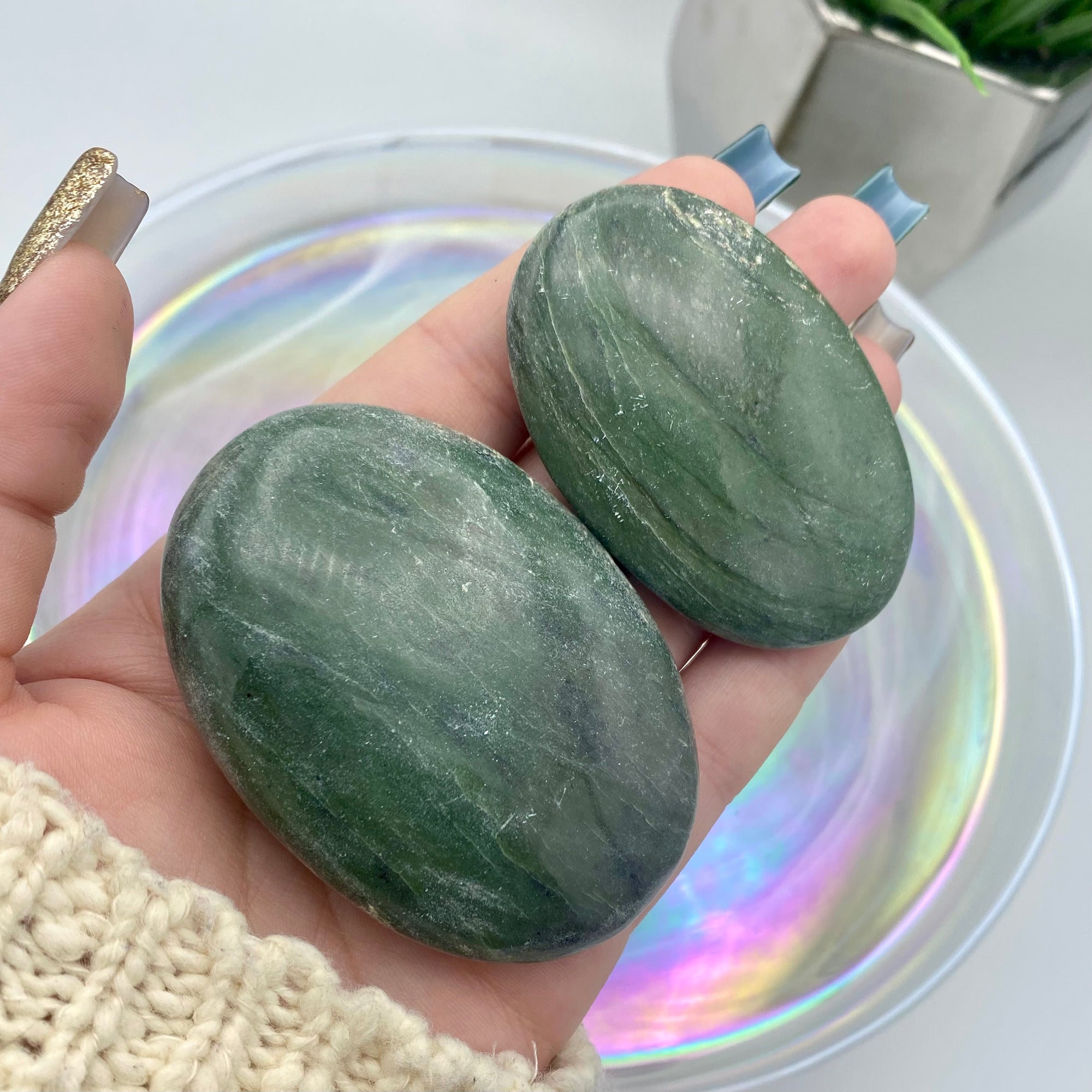 Jadeite Palm Stones