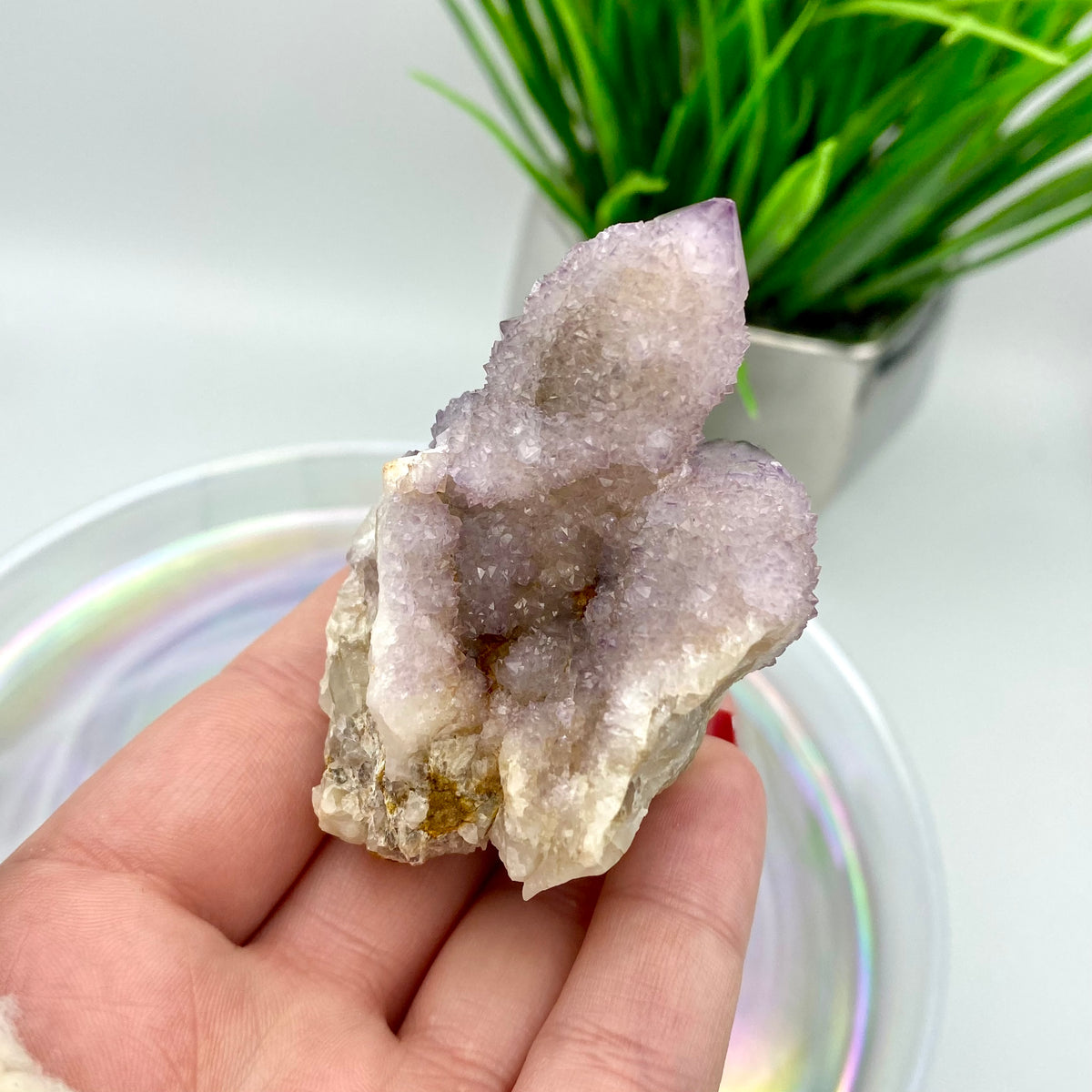 Amethyst Spirit Quartz / Cactus Quartz Cluster #2