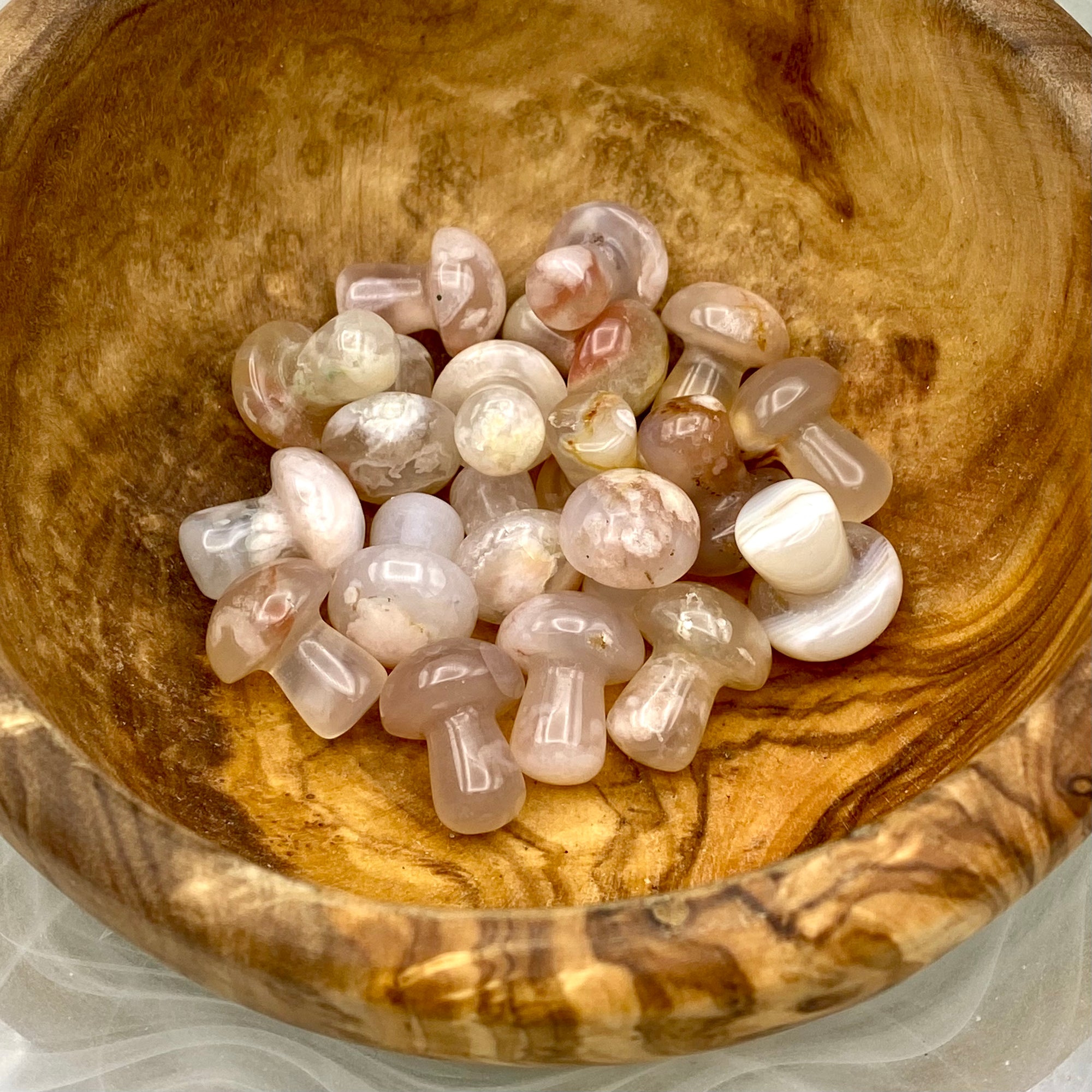 Flower Agate Mini Mushrooms - Non-standing