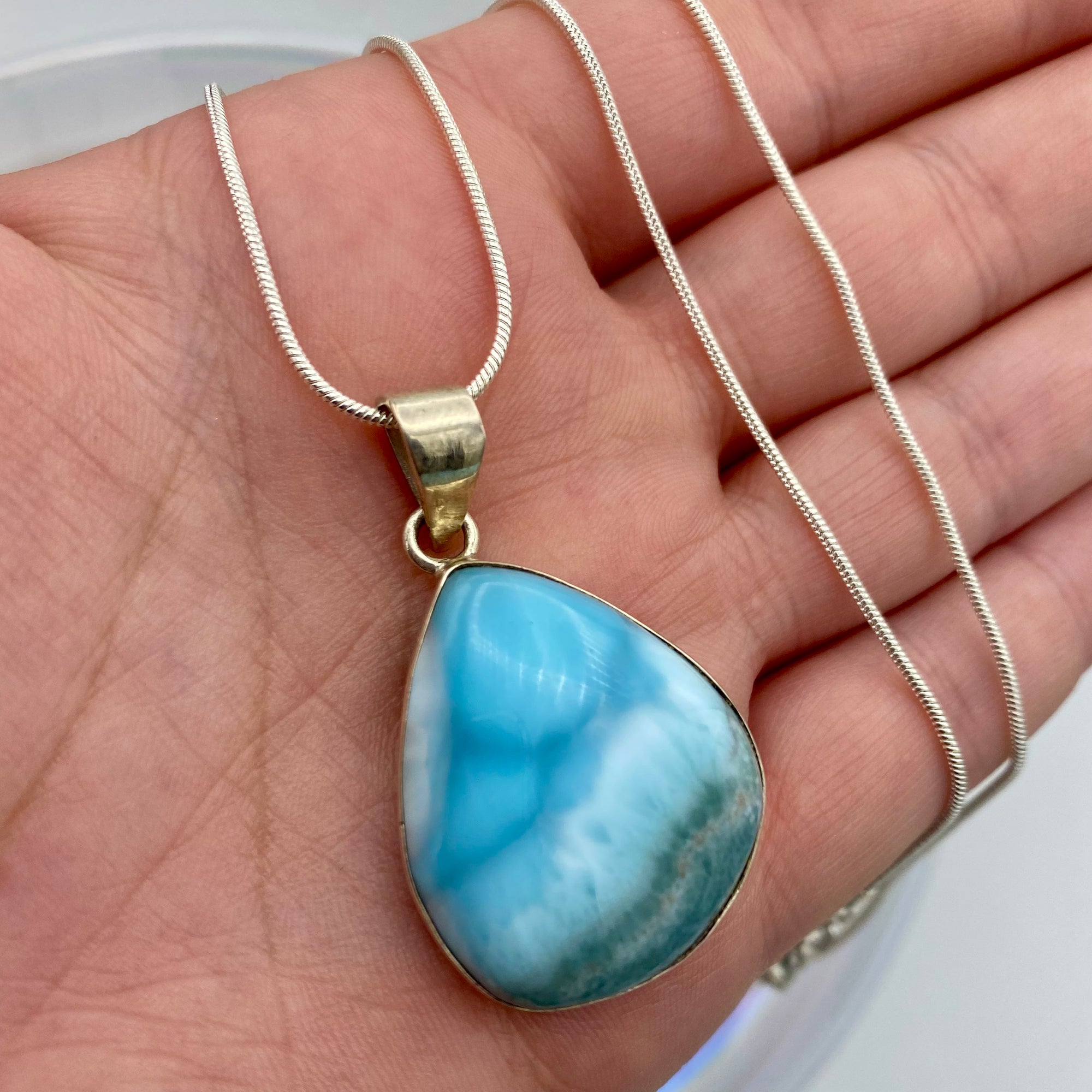 Larimar Necklace - .925 Silver