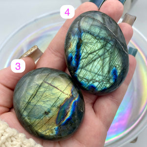 Labradorite Palm Stones - Super Flashy!