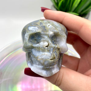 Moss Agate Skull