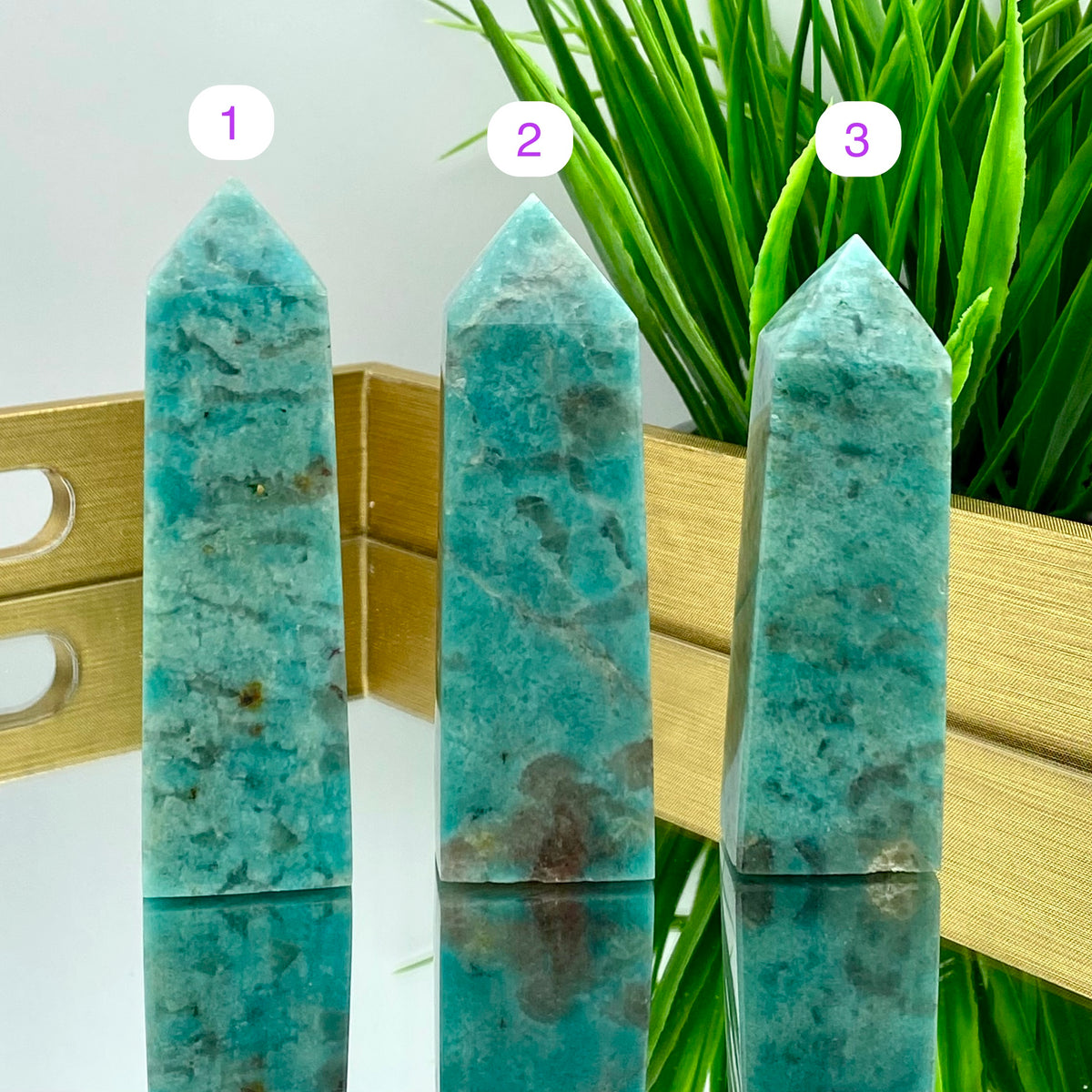 Amazonite w/ Smokey Quartz Towers