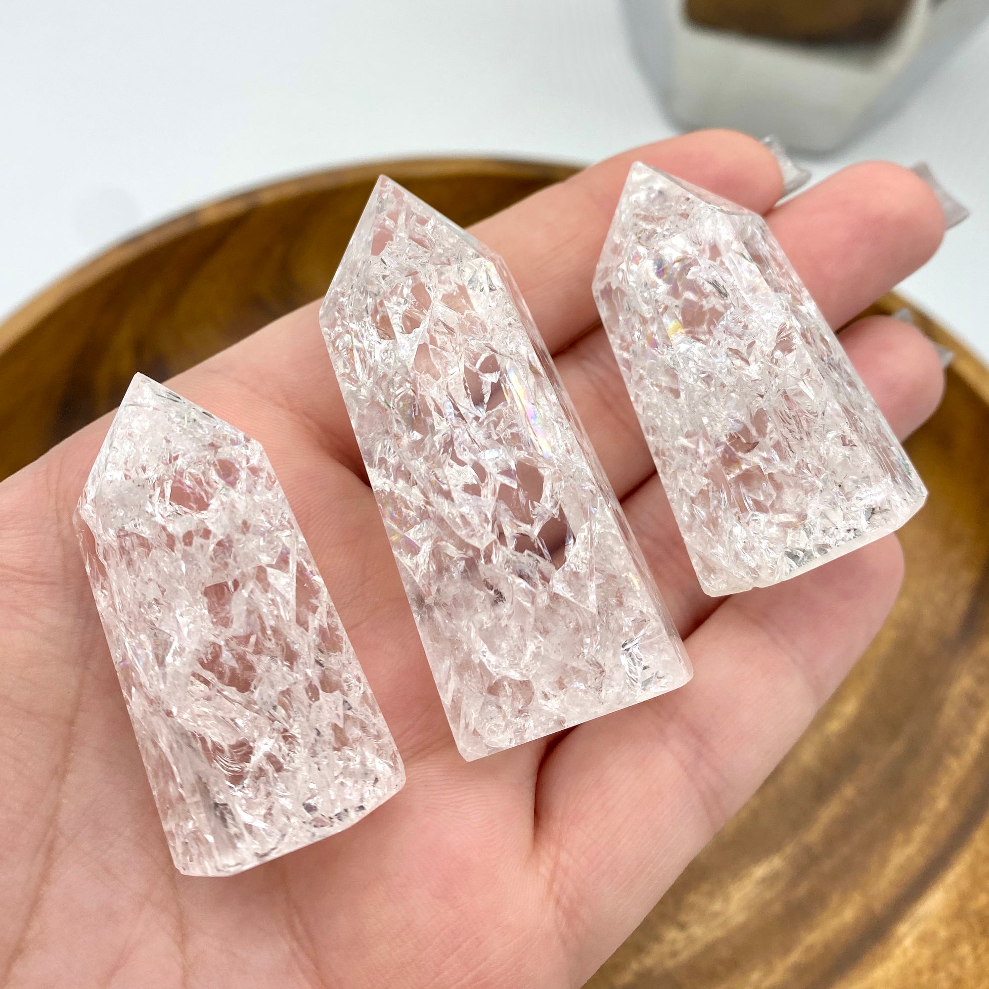 Clear Cracked Quartz Towers