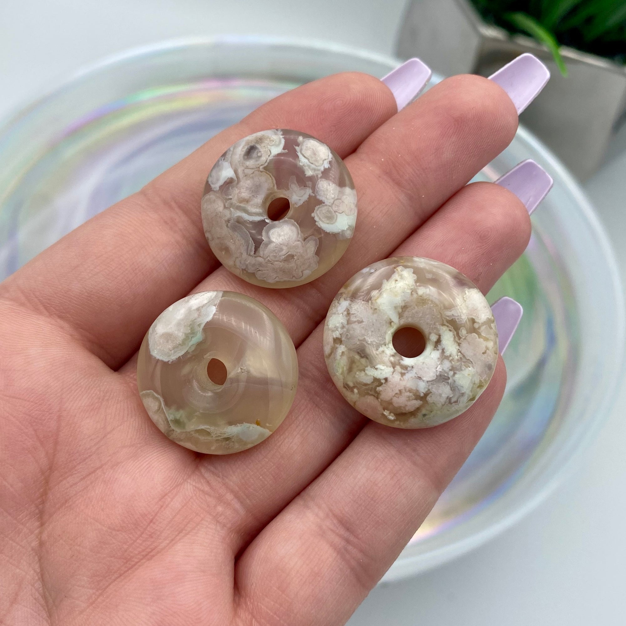 Flower Agate Mini Donut