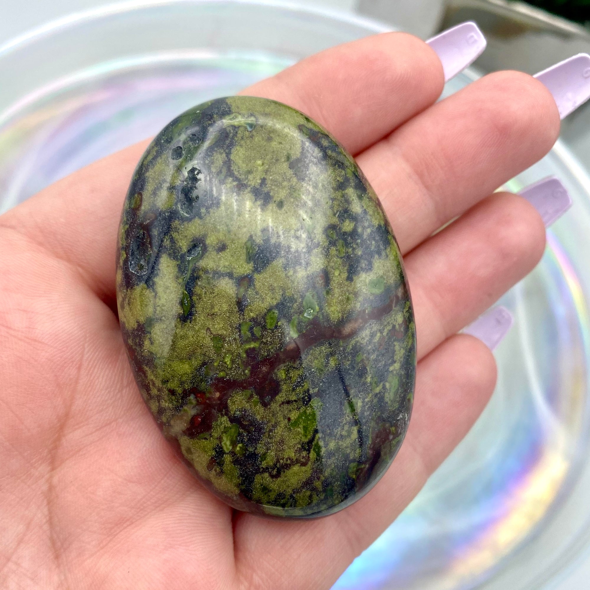 Dragon's Blood Jasper Palm Stone